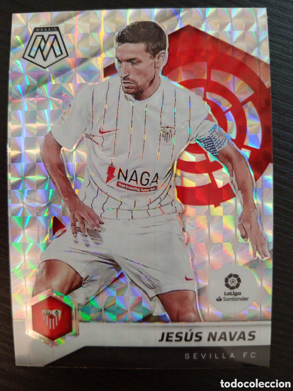 Cromos de f&uacute;tbol: Jes&uacute;s Navas Sevilla Silver Prizm Mosaic La Liga 21-22 #185