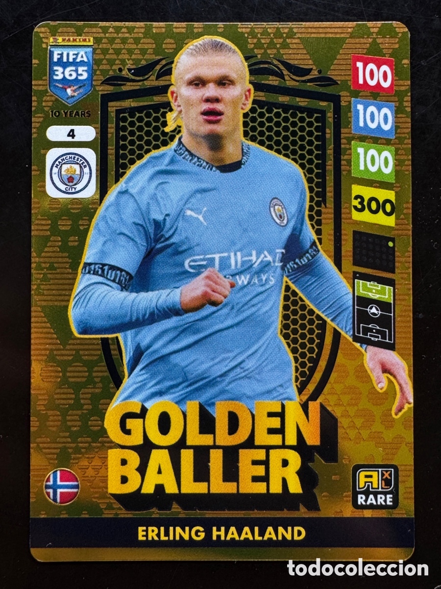 Cromos de F&uacute;tbol: Haaland Golden Baller Manchester City Adrenalyn FIFA 365 2025