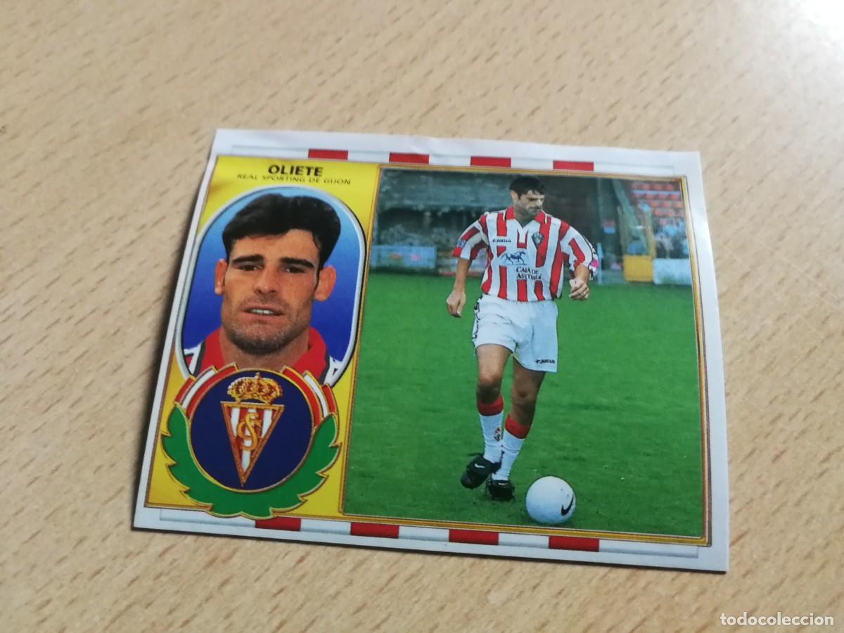 Cromos de f&uacute;tbol: Oliete Coloca Sporting de Gij&oacute;n, Editorial Este 96/97, en ventanilla - Foto 1