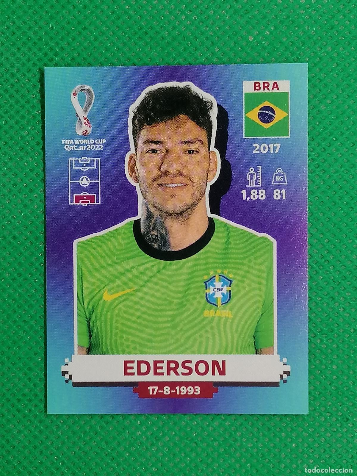 Cromos de f&uacute;tbol: BRA4 BRA4 EDERSON BRASIL ⚽ PANINI MUNDIAL WORLD CUP QATAR 2022 STICKER ⚽