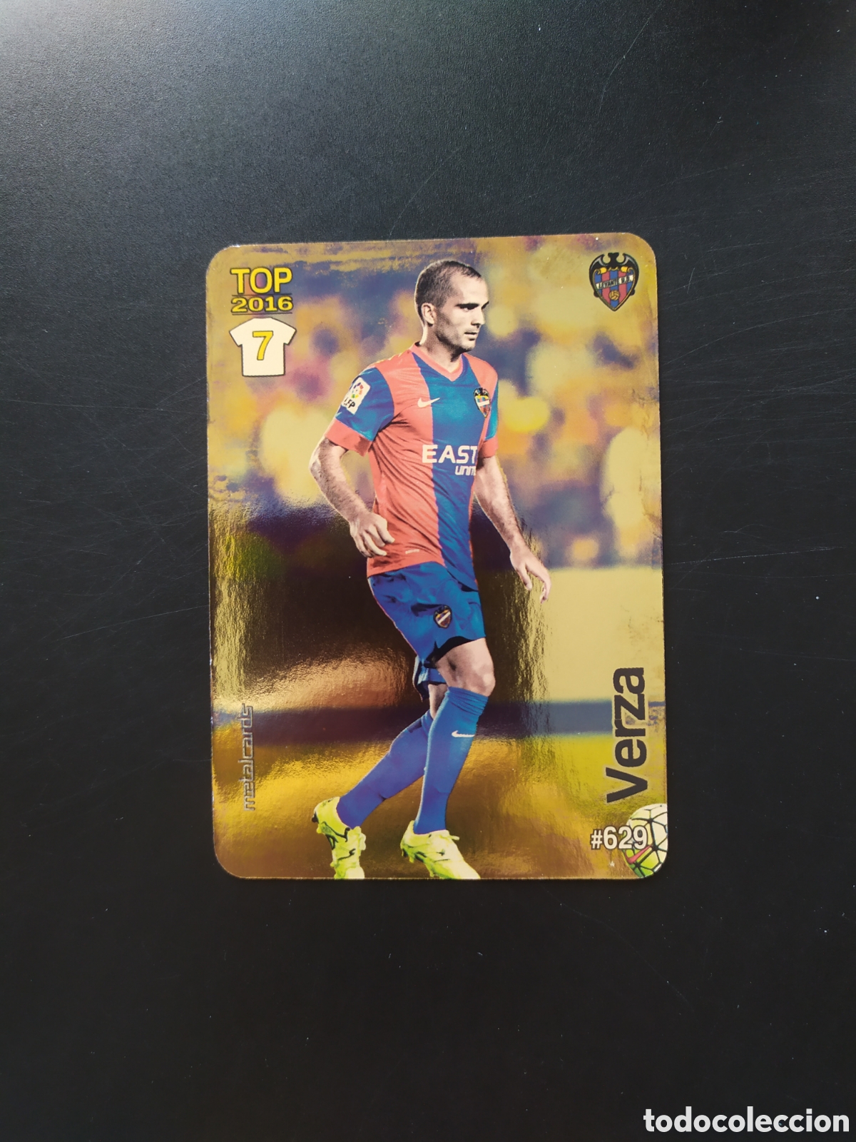 Cromos de f&uacute;tbol: Mundicromo fichas Liga 2015 2016 15 16 Verza brillo dorado n&deg; 629 Levante