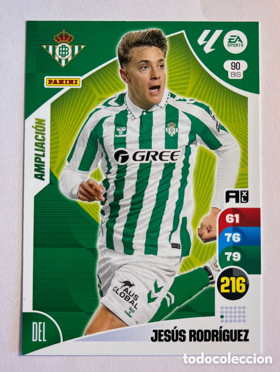 Cromos de F&uacute;tbol: CROMO DE FUTBOL NUMERO 90 BIS JESUS RODRIGUEZ BETIS NUEVO FICHAJE ADRENALYN 2024 2025 PANINI !