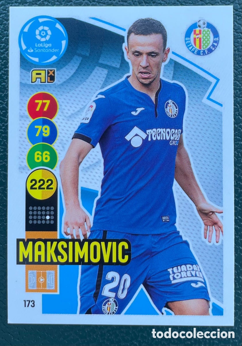 Football Stickers: 173 MAKSIMOVIC GETAFE CF FICHAS ALBUM ADRENALYN XL 2020 2021 20 21 PANINI