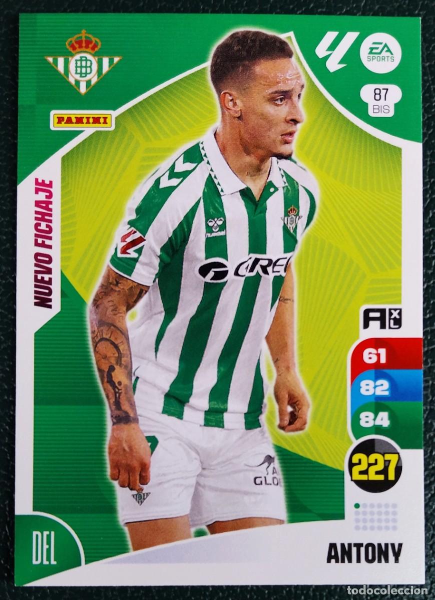 Cromos de f&uacute;tbol: 87 BIS ANTONY REAL BETIS NUEVO FICHAJE FICHAS ALBUM ADRENALYN XL 2024 2025 24 25