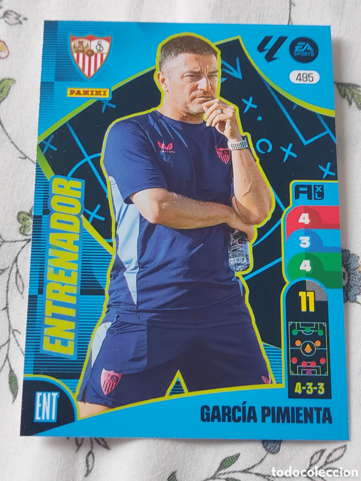 Figurine di Calcio: CROMO DE FUTBOL NUMERO 495 GARCIA PIMIENTA SEVILLA ENTRENADORES ADRENALYN 2024 2025 PANINI !