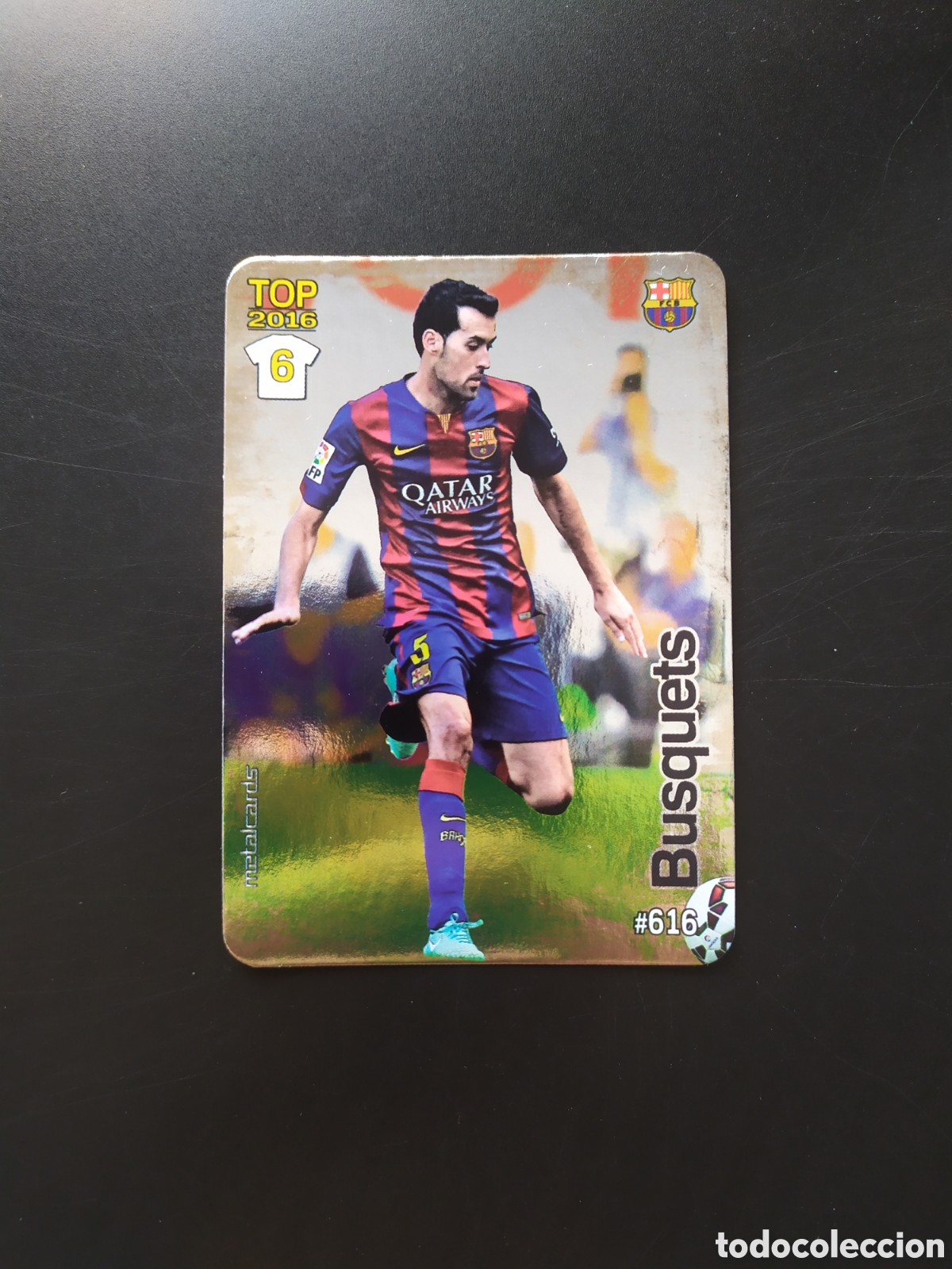 Cromos de Futebol: Mundicromo fichas Liga 2015 2016 15 16 Sergio Busquets brillo liso n&deg; 616 Barcelona