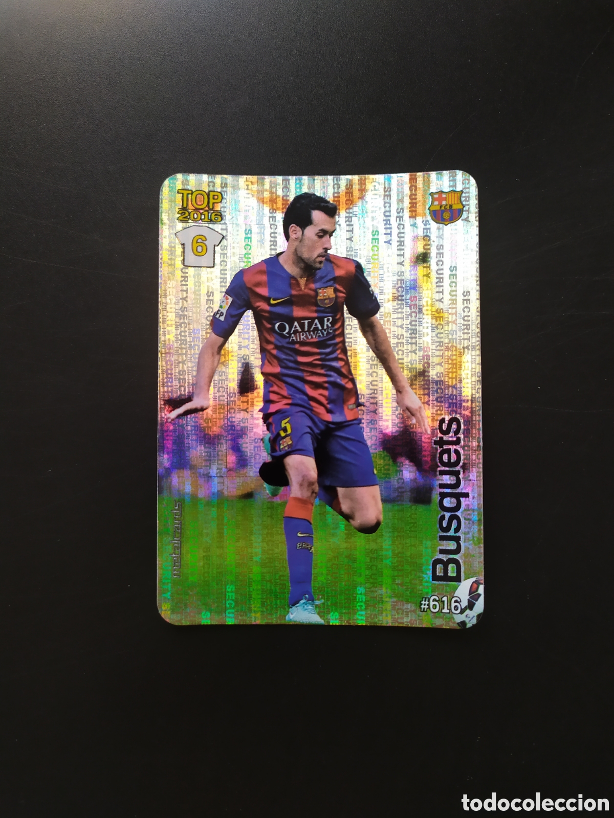 Cromos de f&uacute;tbol: Mundicromo fichas Liga 2015 2016 15 16 Sergio Busquets brillo security n&deg; 616 Barcelona