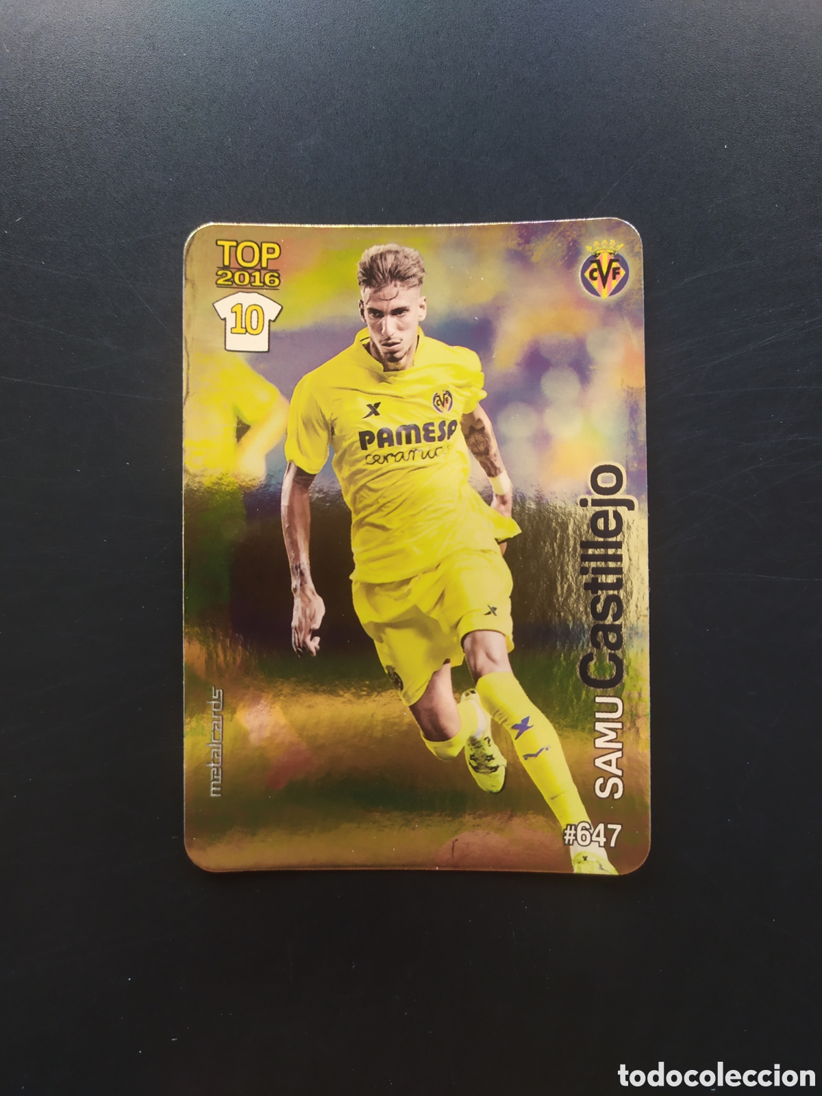 Cromos de f&uacute;tbol: Mundicromo fichas Liga 2015 2016 15 16 Samu Castillejo brillo dorado n&deg; 647 Villarreal