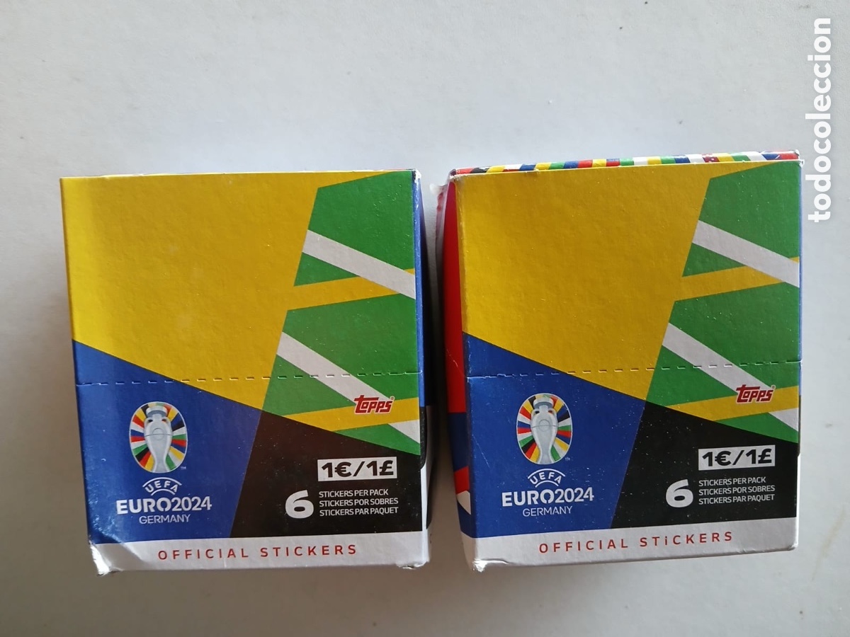 Cromos de f&uacute;tbol: 2 CAJAS PRECINTADAS EURO 2024 STICKERS TOPPS