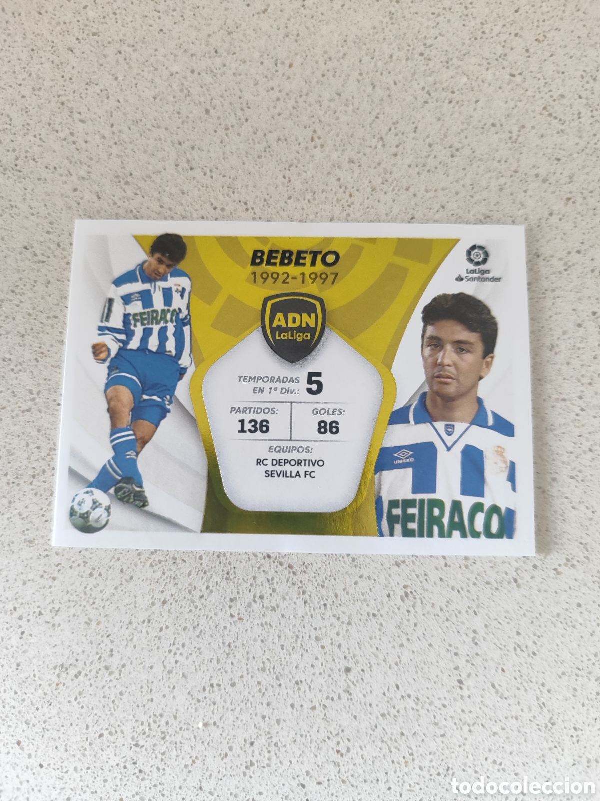Figurine di Calcio: CROMO N&Uacute;MERO 2 ADN LA LIGA BEBETO DEPORTIVO DE LA CORU&Ntilde;A LIGA ESTE 21/22