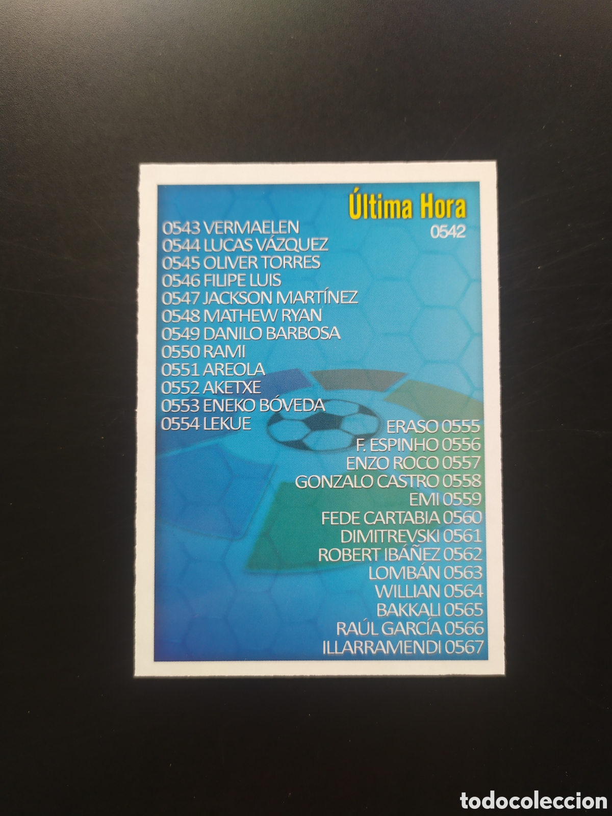 Cromos de Futebol: Mundicromo fichas Liga 2015 2016 15 16 indice &uacute;ltima hora n&deg; 542