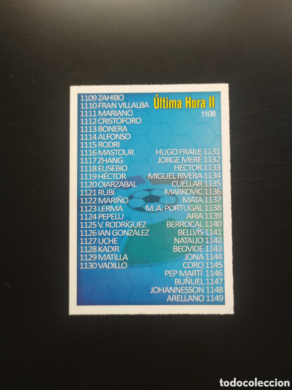 Cromos de F&uacute;tbol: Mundicromo fichas Liga 2015 2016 15 16 indice &uacute;ltima hora II n&deg; 1108