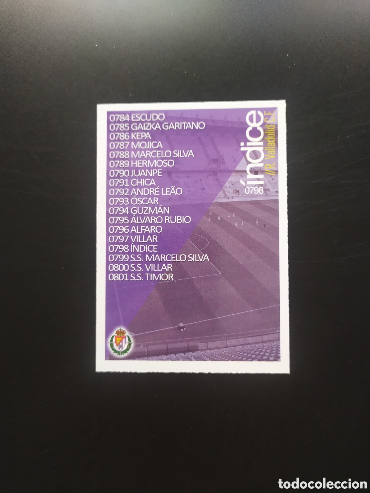 Cromos de Futebol: Mundicromo fichas Liga 2015 2016 15 16 &iacute;ndice n&deg; 798 Valladolid