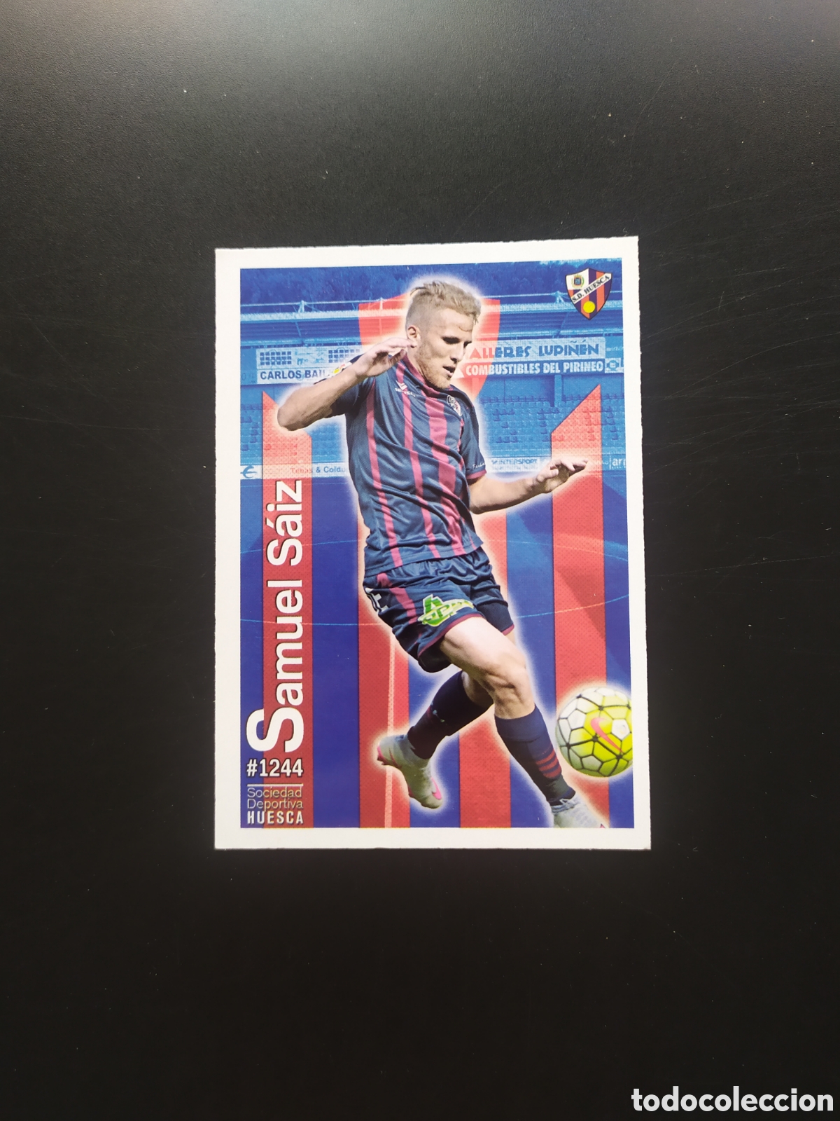 Cromos de Futebol: Mundicromo fichas Liga 2015 2016 15 16 Samuel Saiz n&deg; 1244 Hiesca