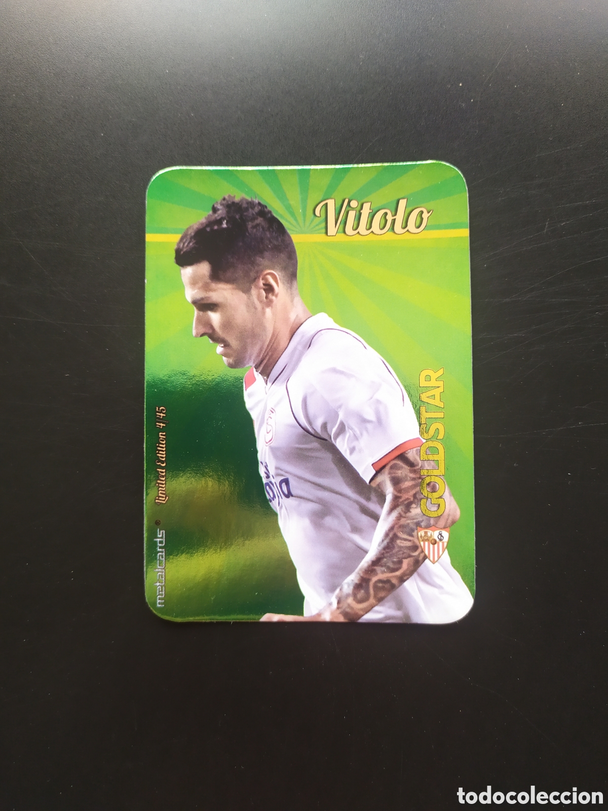 Cromos de Futebol: Mundicromo fichas Liga 2015 2016 15 16 Vitolo goldstar brillo liso limited edition 4/45 Sevilla