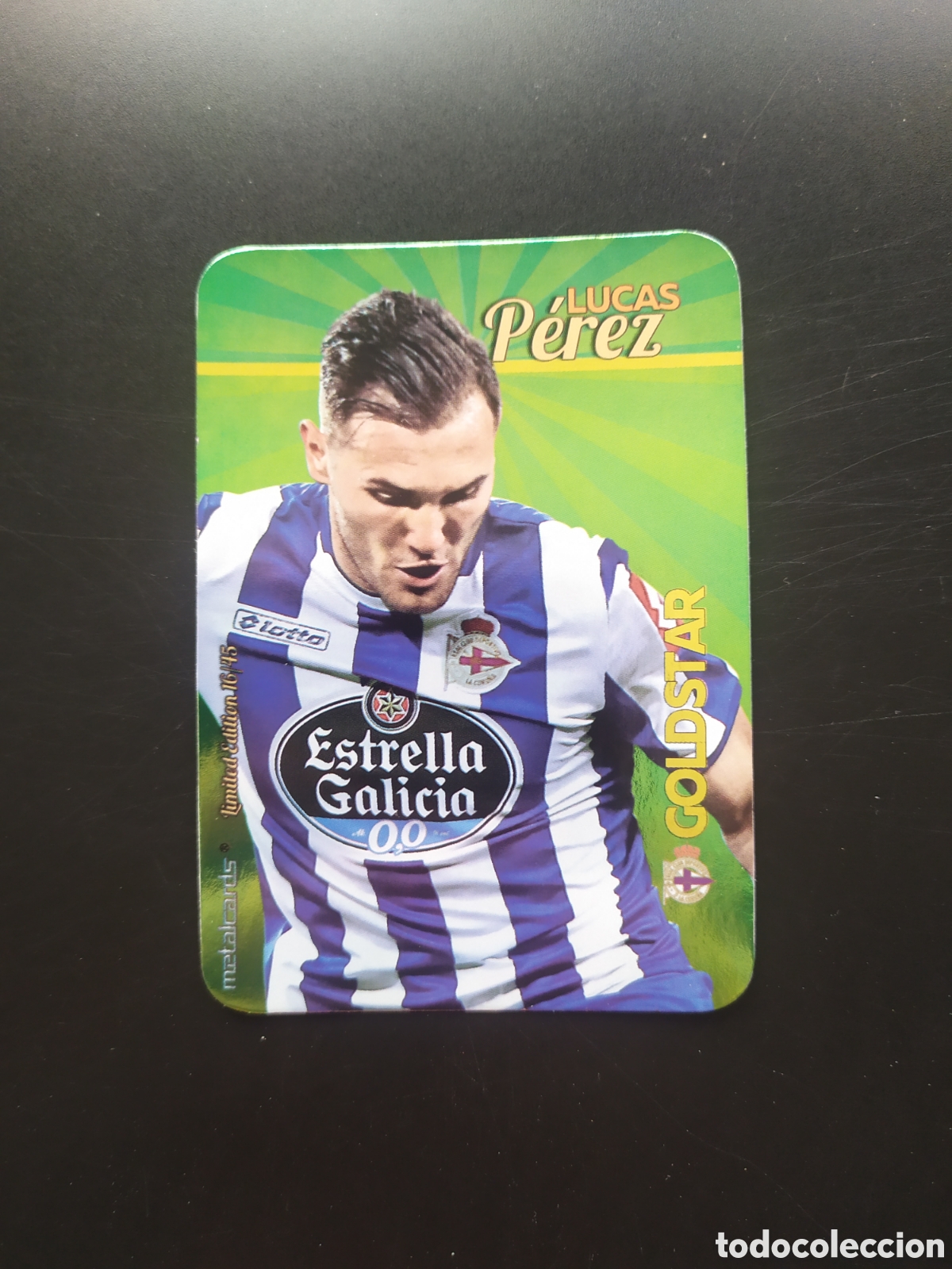 Cromos de Futebol: Mundicromo fichas Liga 2015 2016 15 16 Lucas P&eacute;rez goldstar brillo limited 16/45 Deportivo Coru&ntilde;a