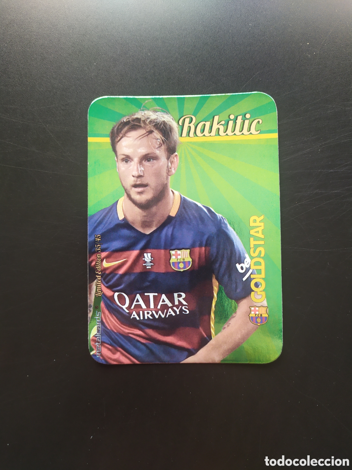 Cromos de f&uacute;tbol: Mundicromo fichas Liga 2015 2016 15 16 Rakitic goldstar brillo liso limited edition 35/45 Barcelona