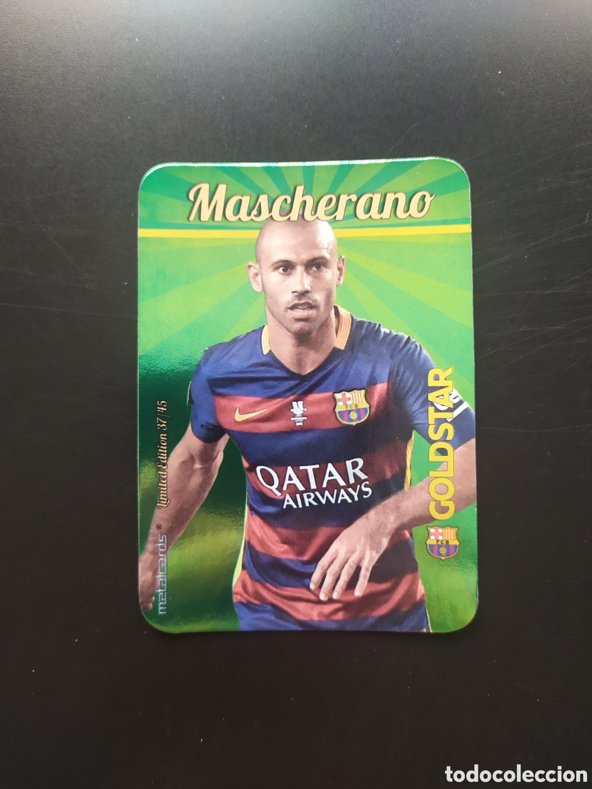 Cromos de Futebol: Mundicromo fichas Liga 2015 2016 15 16 Mascherano goldstar brillo limited edition 37/45 Barcelona