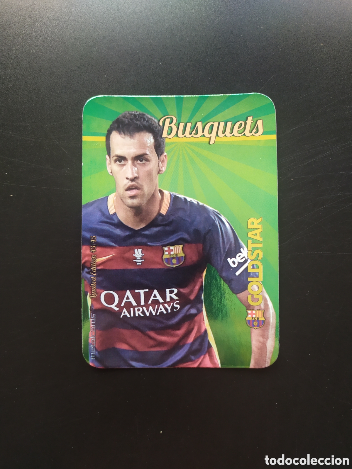 Cromos de F&uacute;tbol: Mundicromo fichas Liga 2015 2016 15 16 Busquets goldstar brillo liso limited edition 43/45 Barcelona