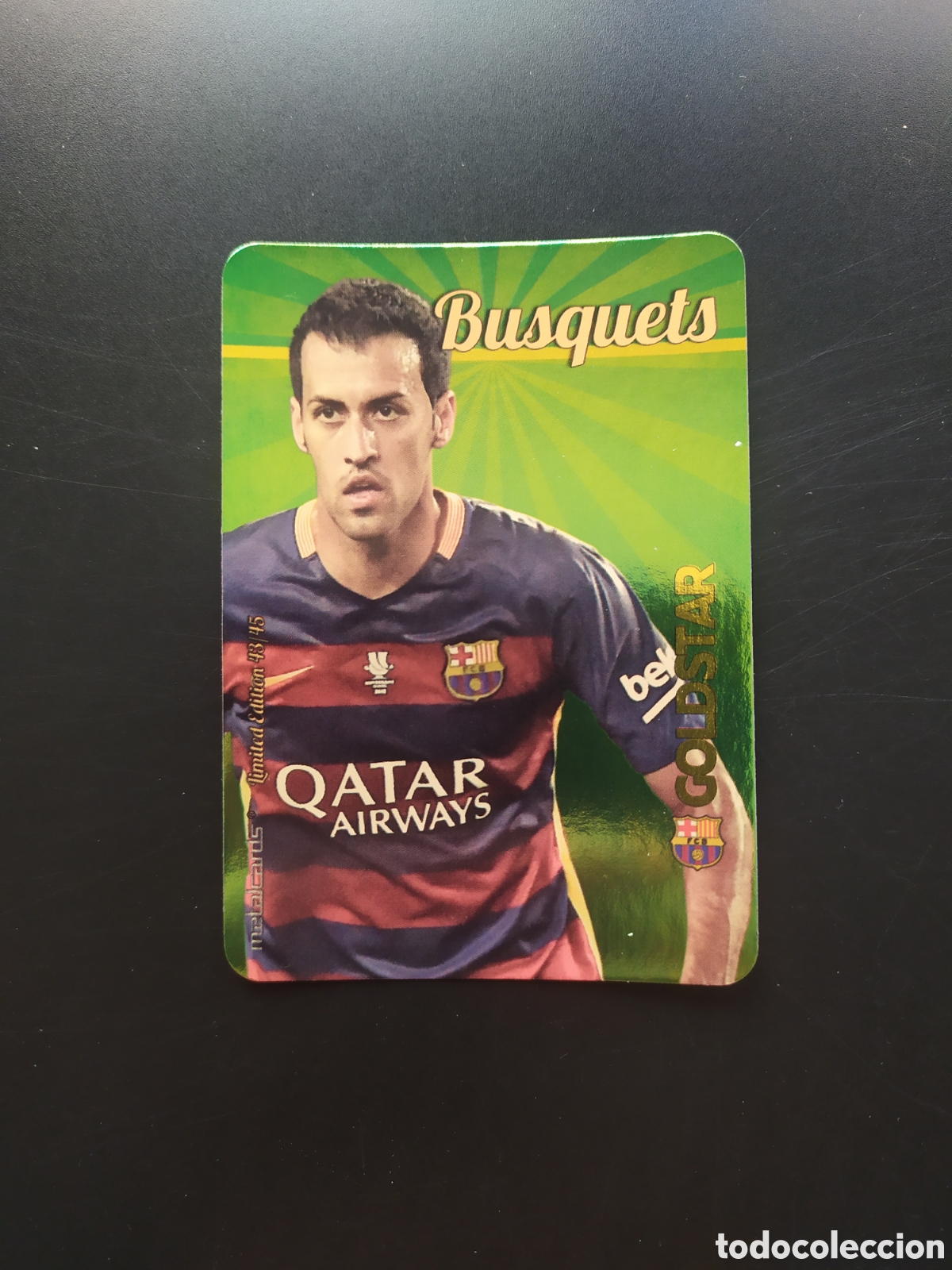 Cromos de f&uacute;tbol: Mundicromo fichas Liga 2015 2016 15 16 Busquets goldstar dorado limited edition 43/45 Barcelona