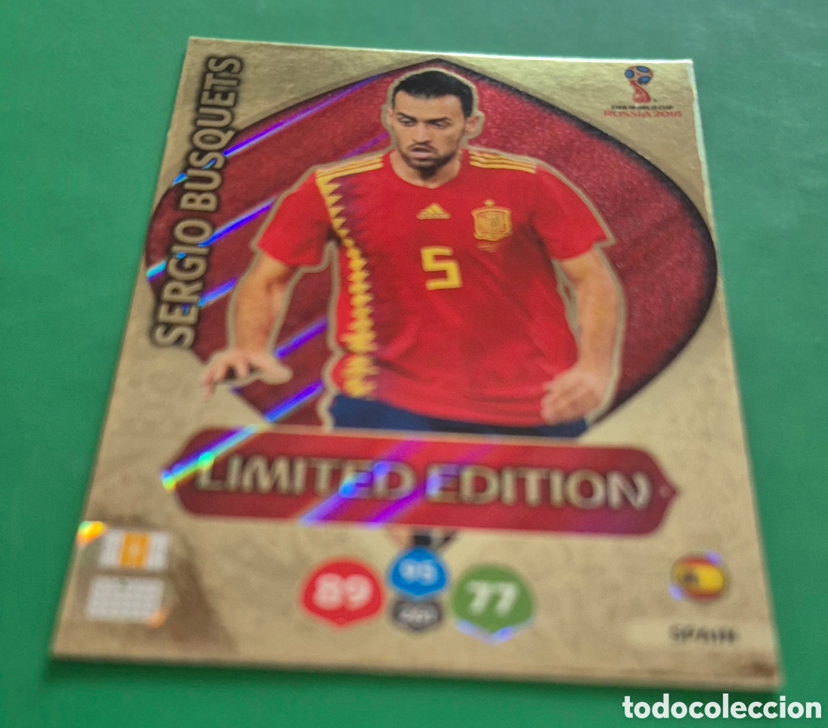 Cromos de f&uacute;tbol: LIMITED EDITION SERGIO BUSQUETS (ESPA&Ntilde;A) - ADRENALYN XL MUNDIAL RUSIA 2018 PANINI - EDICI&Oacute;N LIMITADA