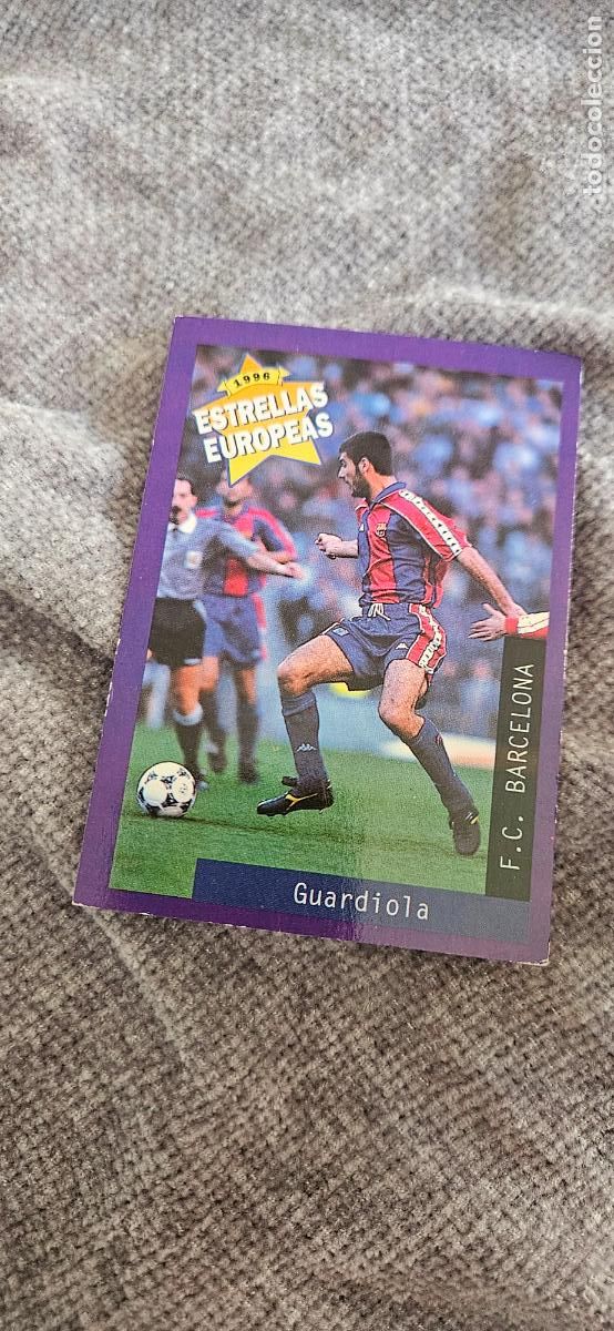 Fu&szlig;ball-Sticker: Guardiola 42 Barcelona estrellas europeas 1996 96 trading card card