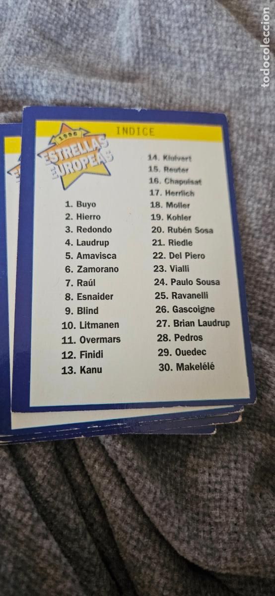 Fu&szlig;ball-Sticker: 119 indice estrellas europeas 1996 96 trading card card