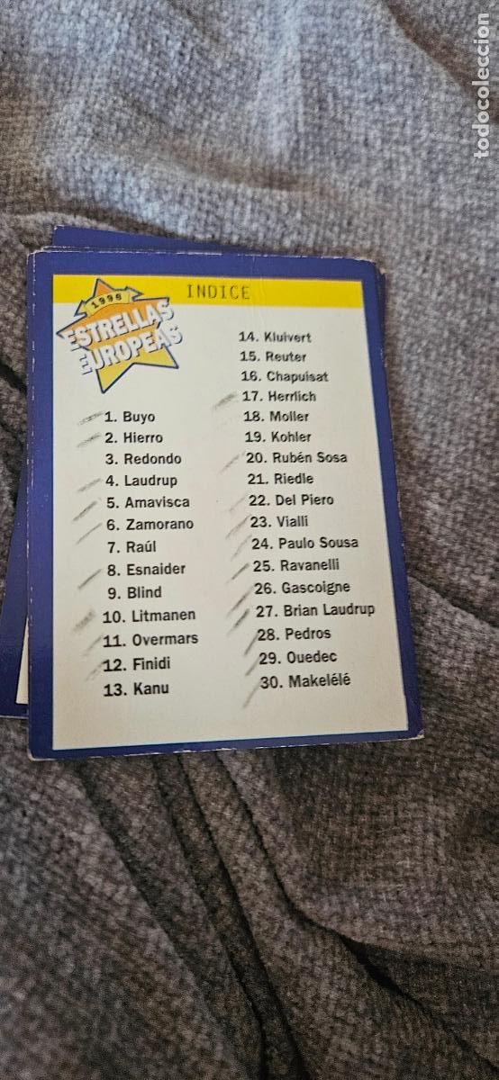 Figurine di Calcio: 119 indice estrellas europeas 1996 96 trading card card
