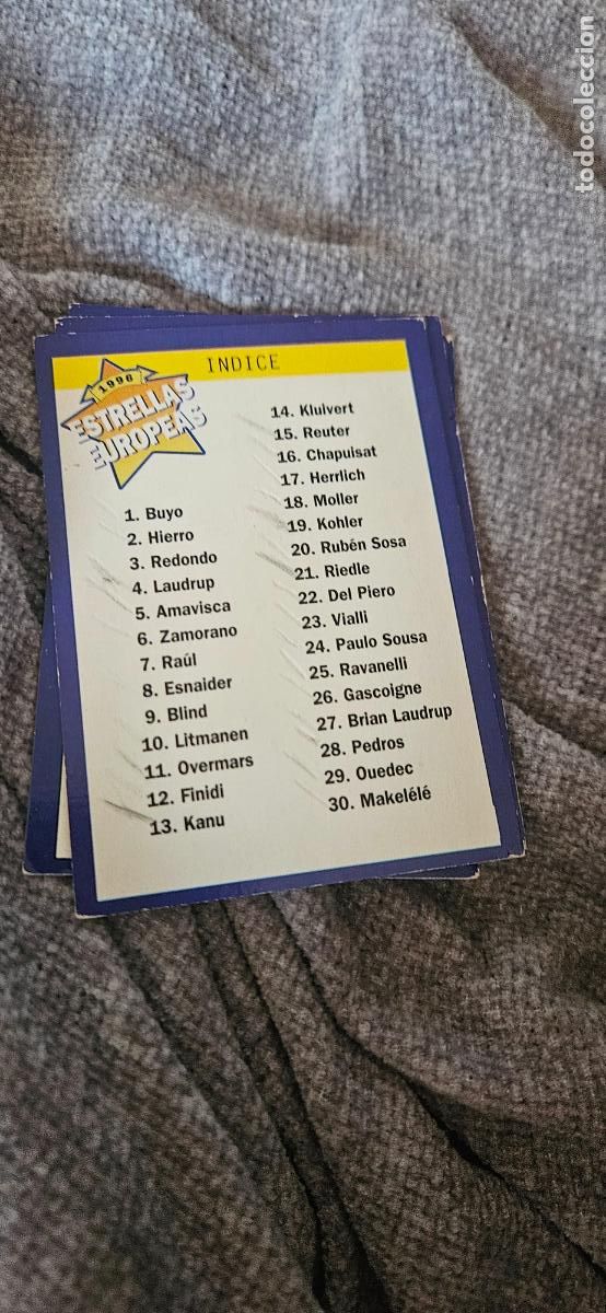 Figurine di Calcio: 119 indice estrellas europeas 1996 96 trading card card