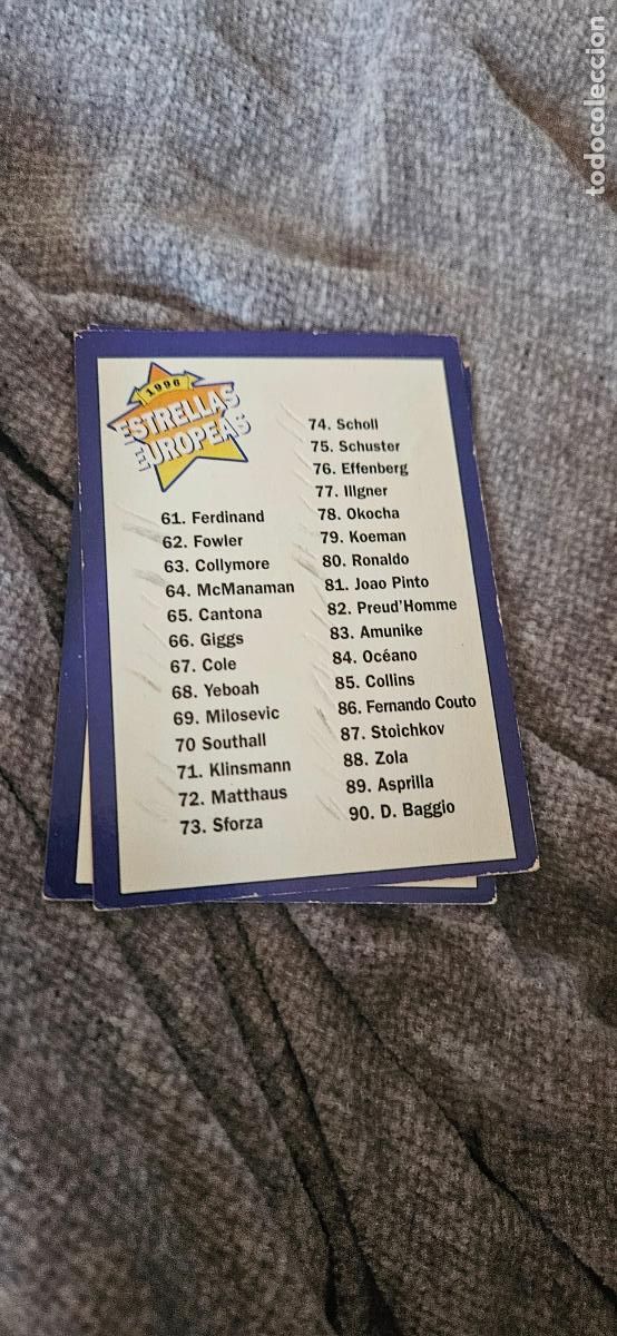 Figurine di Calcio: 120 indice estrellas europeas 1996 96 trading card card