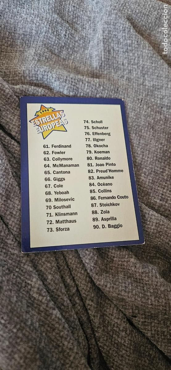 Figurine di Calcio: 120 indice estrellas europeas 1996 96 trading card card