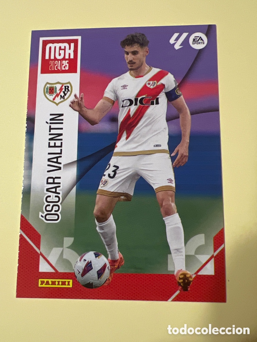 Fu&szlig;ball-Sticker: A416. OSCAR VALENTIN RAYO VALLECANO N&ordm; 280 MGK 2024 2025 MEGACRAKS 24 25 PANINI