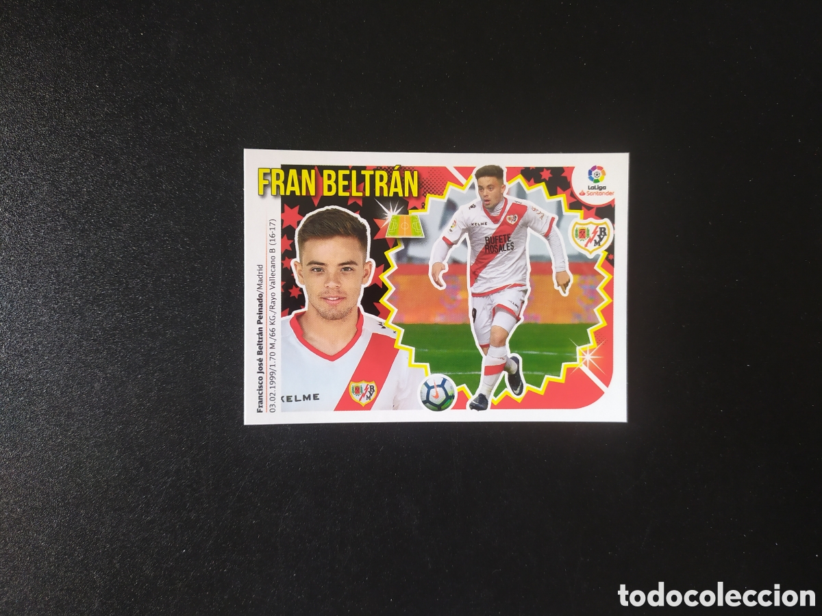Cromos de F&uacute;tbol: Liga este 2018 2019 18 19 panini Fran Beltr&aacute;n n&ordm; 9 Rayo Vallecano