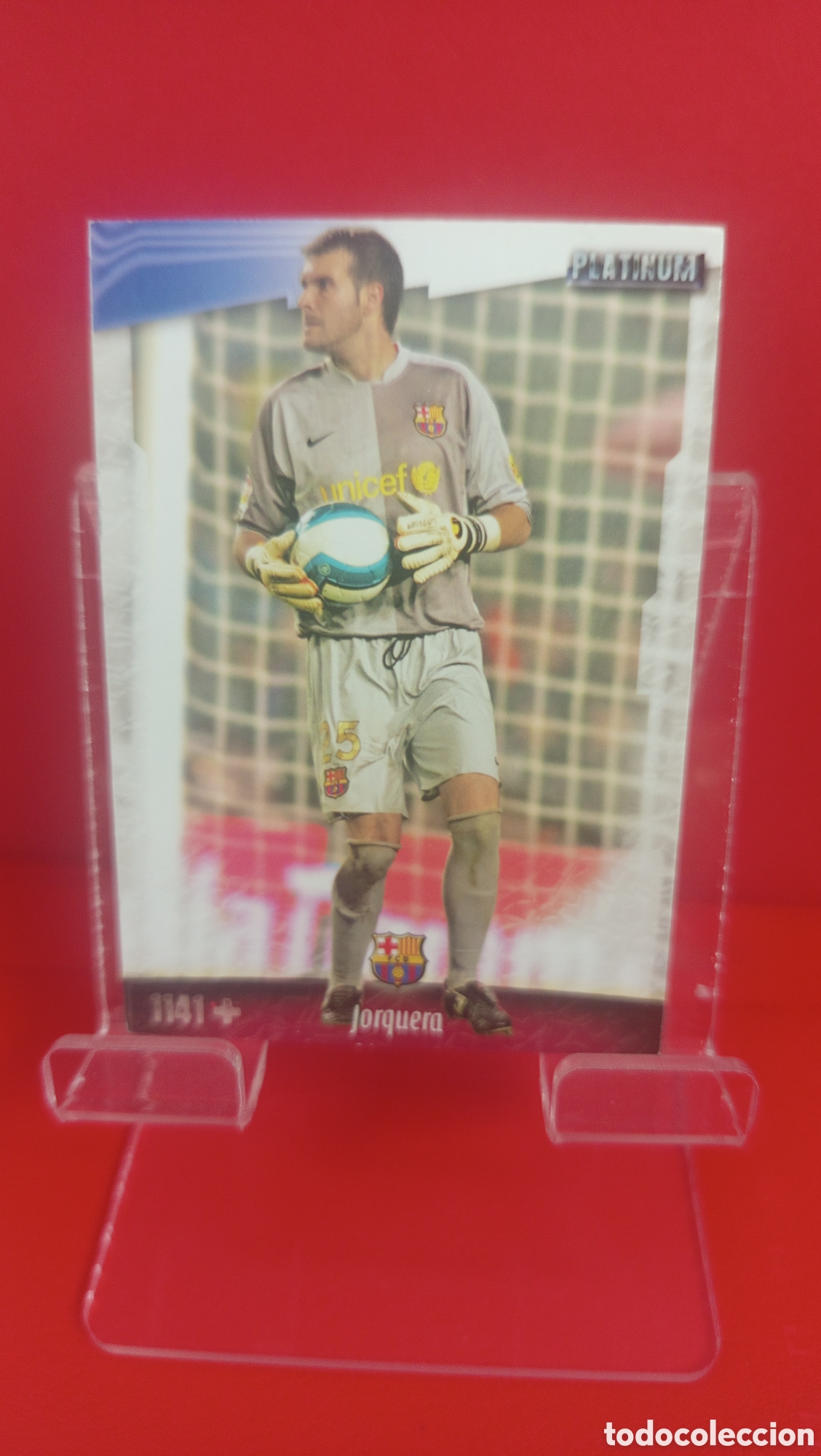 Football Stickers: ❇️ CROMO CARD JORQUERA BARCELONA 1141 + PLATINUM FICHAS DE LA LIGA 2009 08 09 MUNDICROMO ❇️
