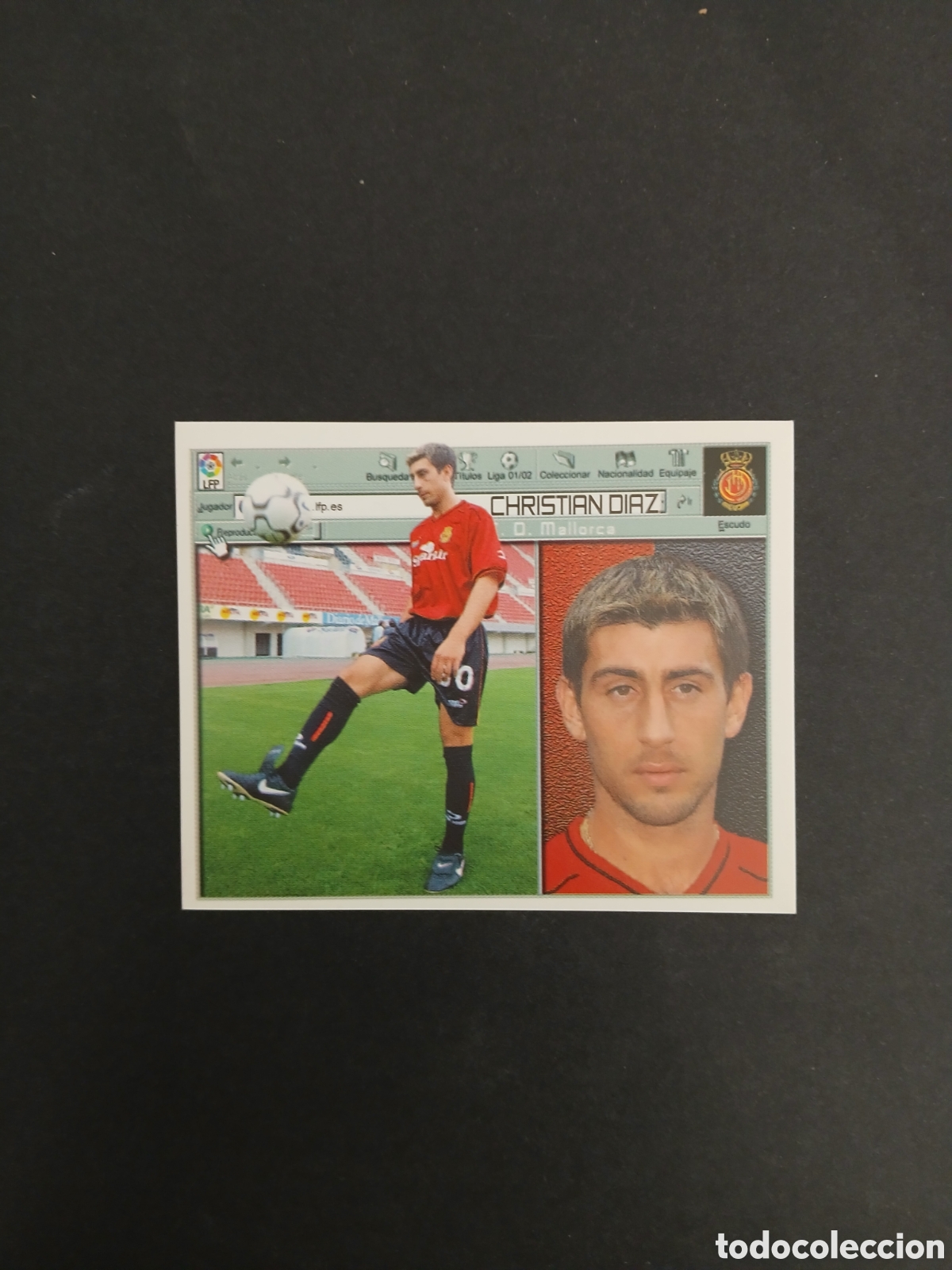 Football Stickers: CHRISTIAN DIAZ MALLORCA FICHAJE 33 LIGA ESTE 2001/02 01 02 NUNCA PEGADO SIN PEGAR