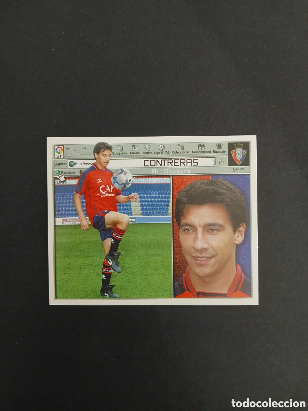 Football Stickers: CONTRERAS OSASUNA FICHAJE 5 BIS LIGA ESTE 2001/02 01 02 NUNCA PEGADO SIN PEGAR