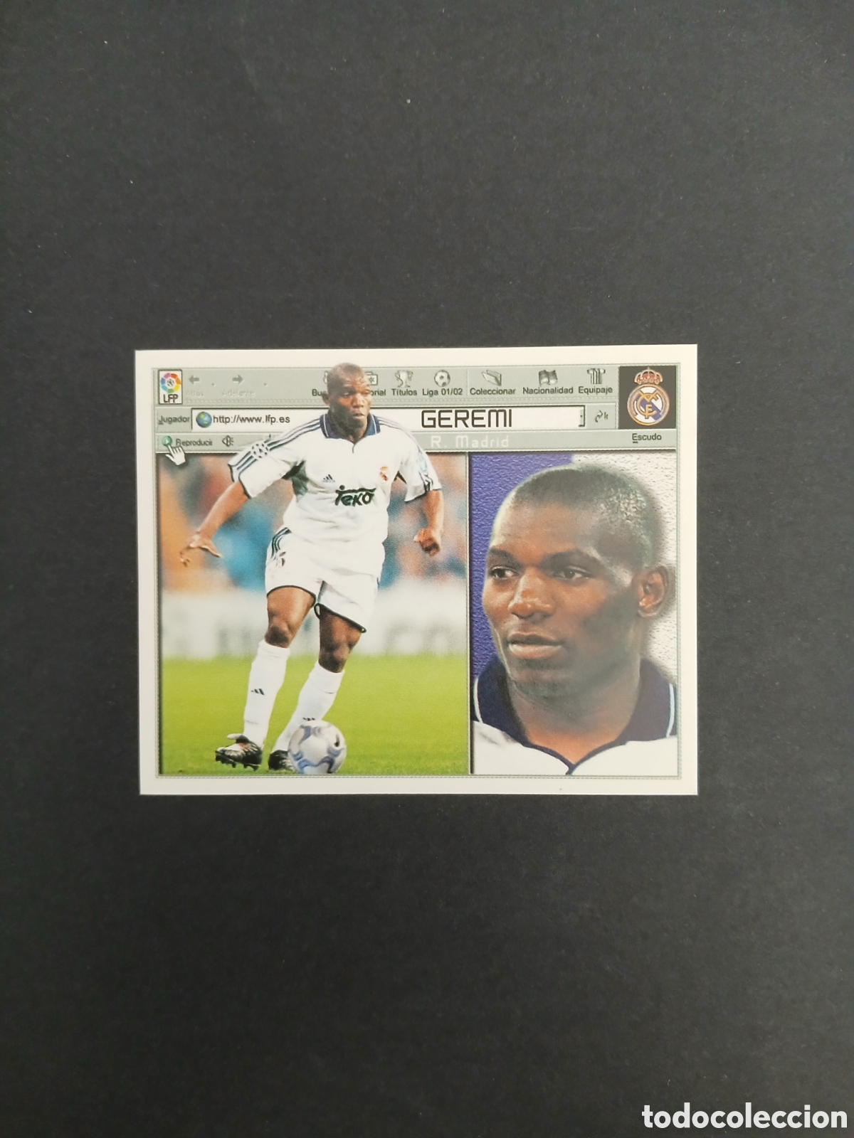Football Stickers: GEREMI REAL MADRID COLOCA LIGA ESTE 2001/02 01 02 NUNCA PEGADO SIN PEGAR