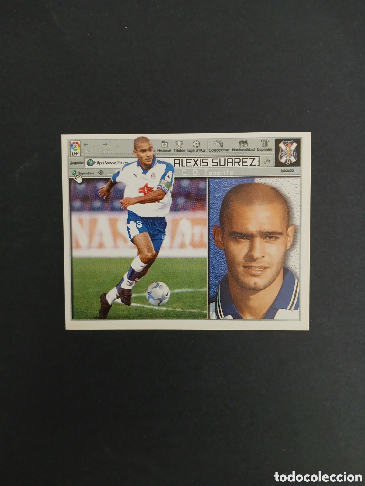 Football Stickers: ALEXIS SUAREZ TENERIFE LIGA ESTE 2001/02 01 02 NUNCA PEGADO SIN PEGAR