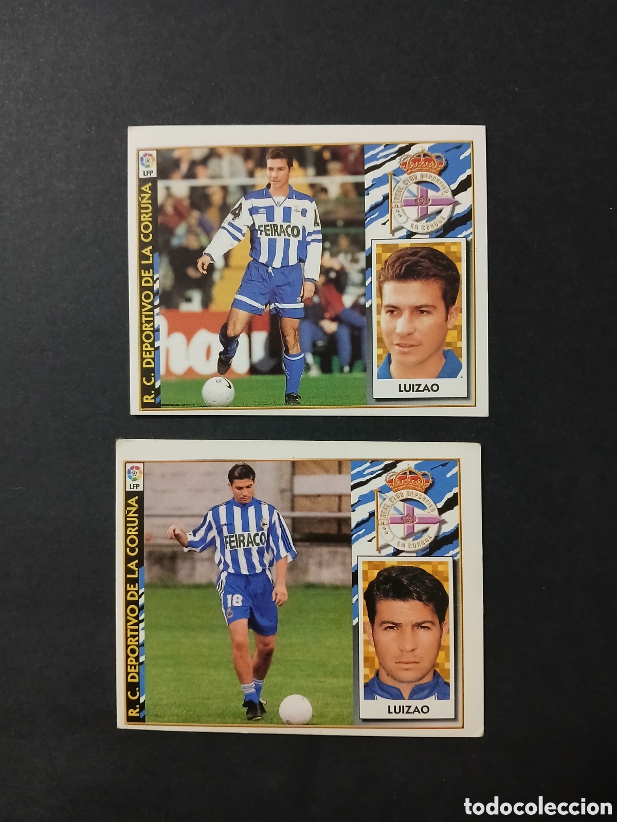 Football Stickers: LUIZAO DEPORTIVO FICHAJE 2 LAS DOS VERSIONES LIGA ESTE 1997/98 97 98 NUNCA PEGADO SIN PEGAR