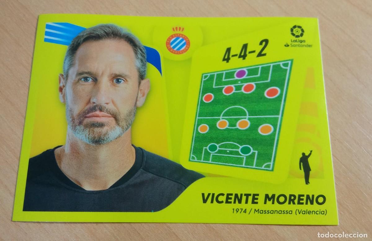 Cromos de f&uacute;tbol: 2 VICENTE MORENO ENTRENADOR DEL ESPANYOL 21 22 EDICIONES ESTE 2021 2022 SIN PEGAR