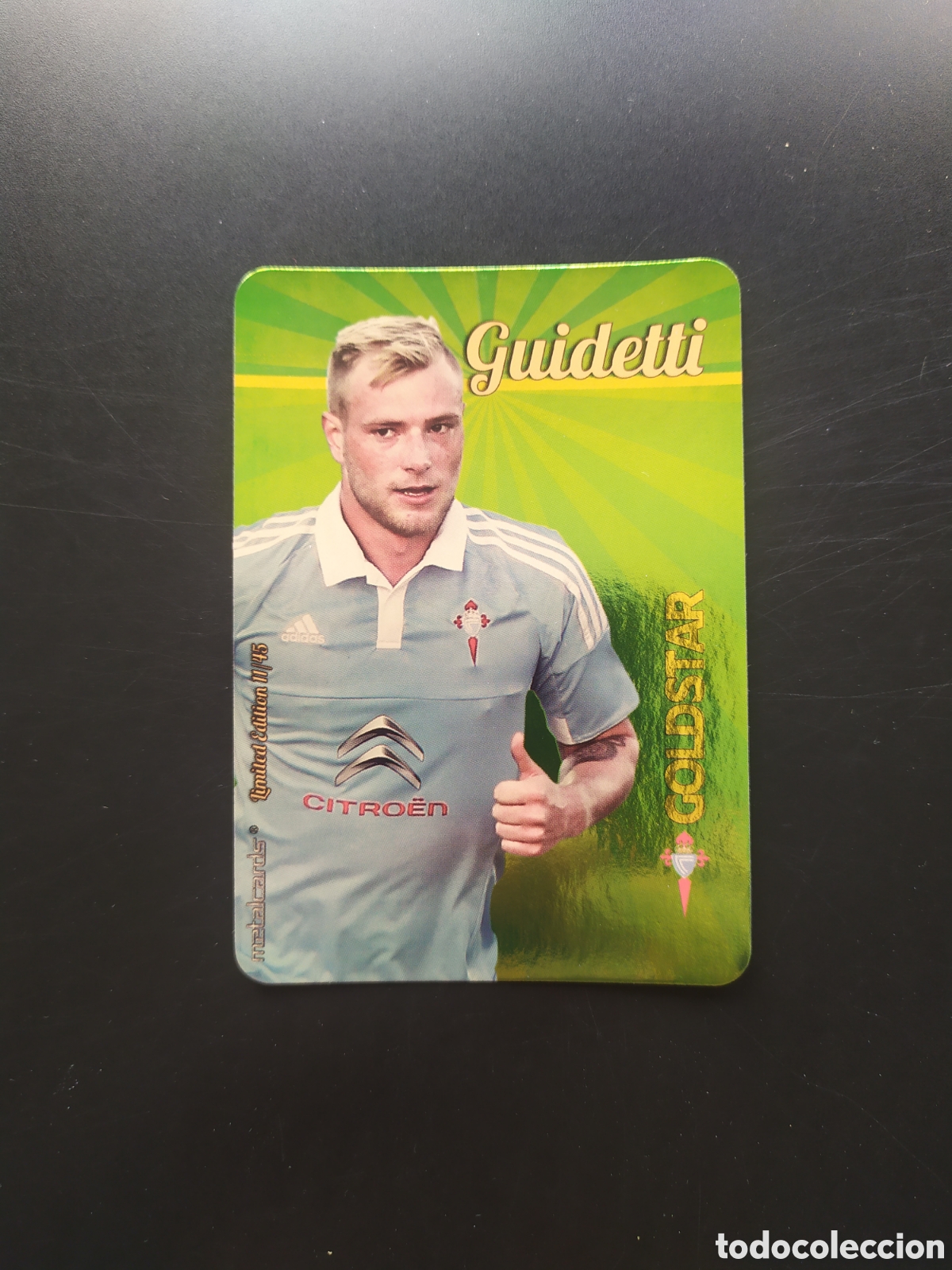 Cromos de f&uacute;tbol: Mundicromo fichas Liga 2015 2016 15 16 Guidetti goldstar brillo liso limited 11/45 Celta Vigo