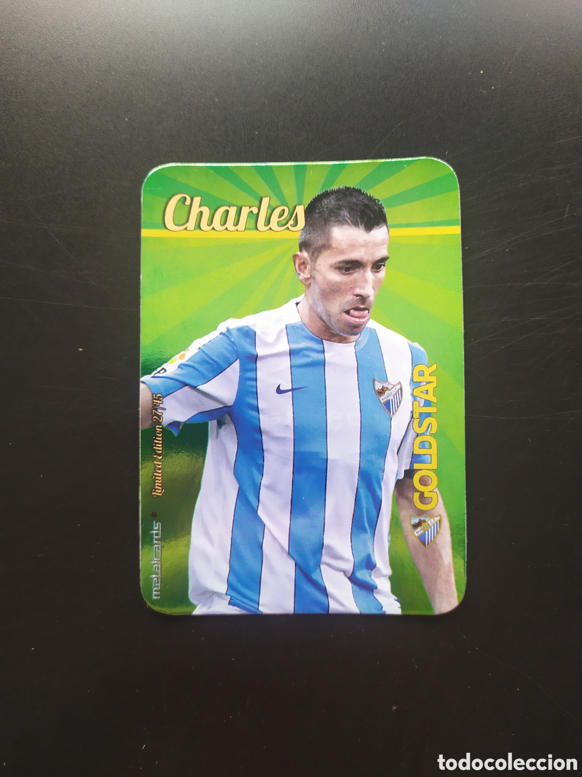 Cromos de f&uacute;tbol: Mundicromo fichas Liga 2015 2016 15 16 Charles goldstar brillo liso limited edition 27/45 Malaga