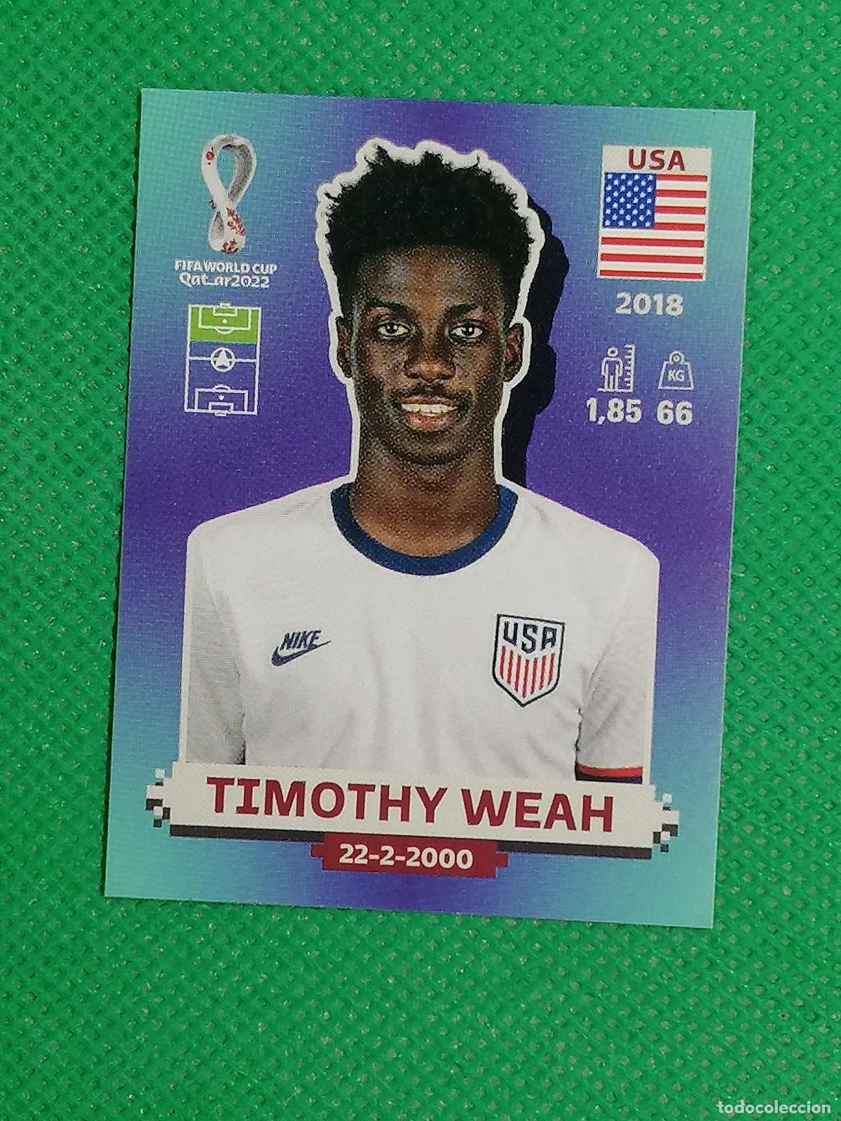 Football Stickers: USA 20 USA20 TIMOTHY WEAH USA ⚽ PANINI MUNDIAL WORLD CUP QATAR 2022 STICKER ⚽