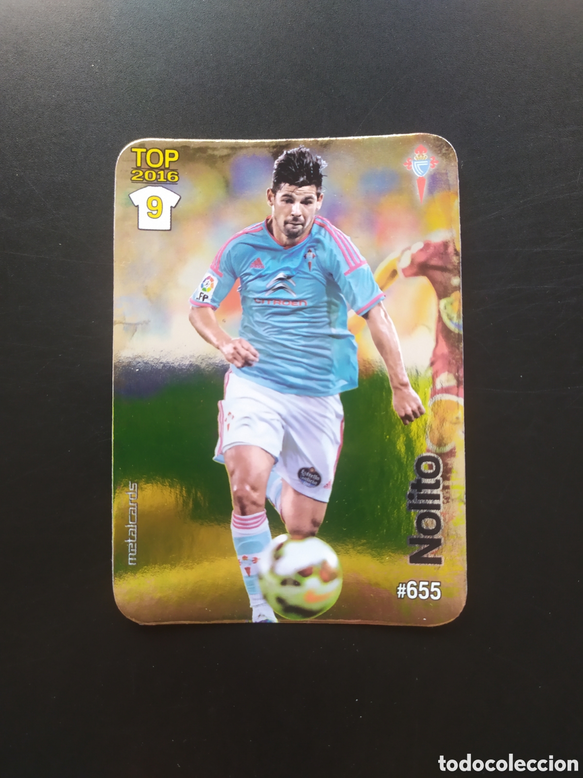 Fu&szlig;ball-Sticker: Mundicromo fichas Liga 2015 2016 15 16 Nolito brillo liso n&deg; 655 Celta Vigo