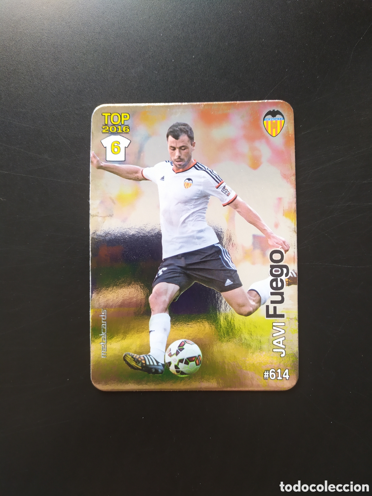 Cromos de f&uacute;tbol: Mundicromo fichas Liga 2015 2016 15 16 Javi Fuego brillo liso n&deg; 614 Valencia