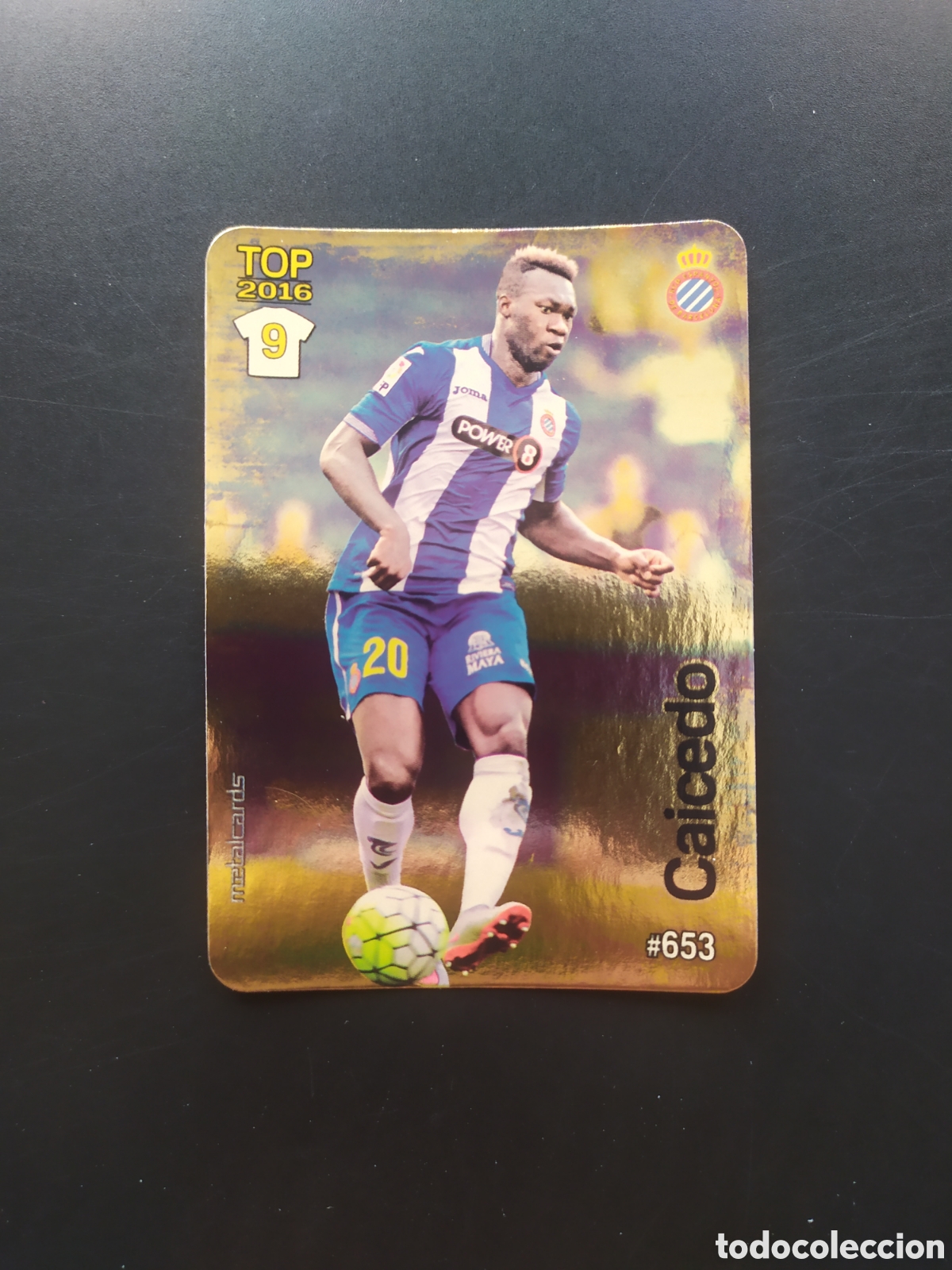 Cromos de f&uacute;tbol: Mundicromo fichas Liga 2015 2016 15 16 Caicedo brillo dorado n&deg; 653 Espanyol