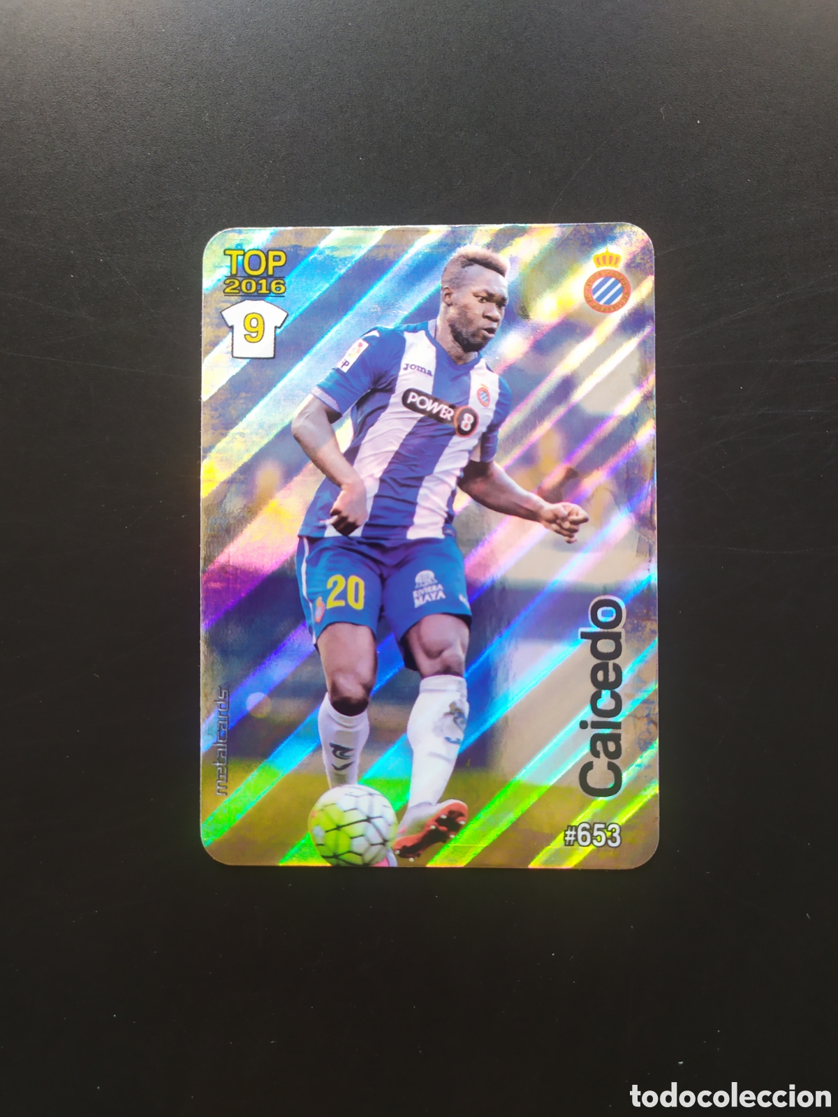 Cromos de Futebol: Mundicromo fichas Liga 2015 2016 15 16 Caicedo brillo rayas n&deg; 653 Espanyol