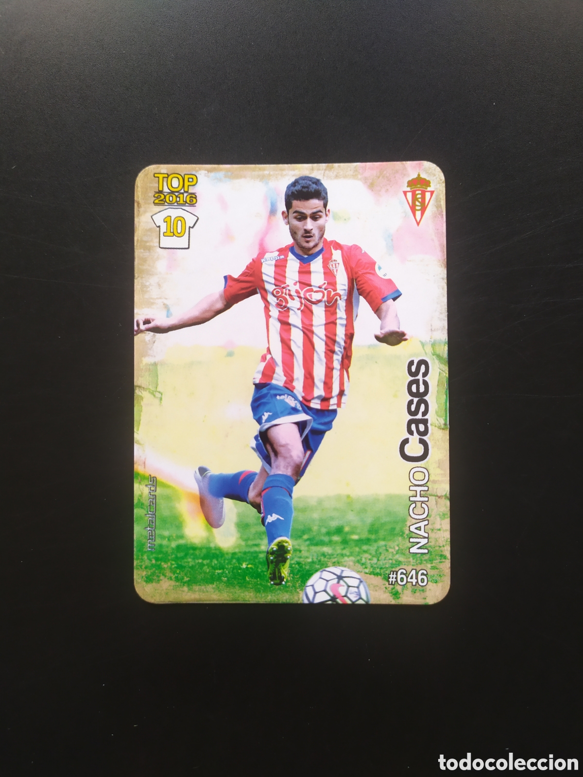 Cromos de f&uacute;tbol: Mundicromo fichas Liga 2015 2016 15 16 Nacho Cases mate n&deg; 646 Sporting Gij&oacute;n