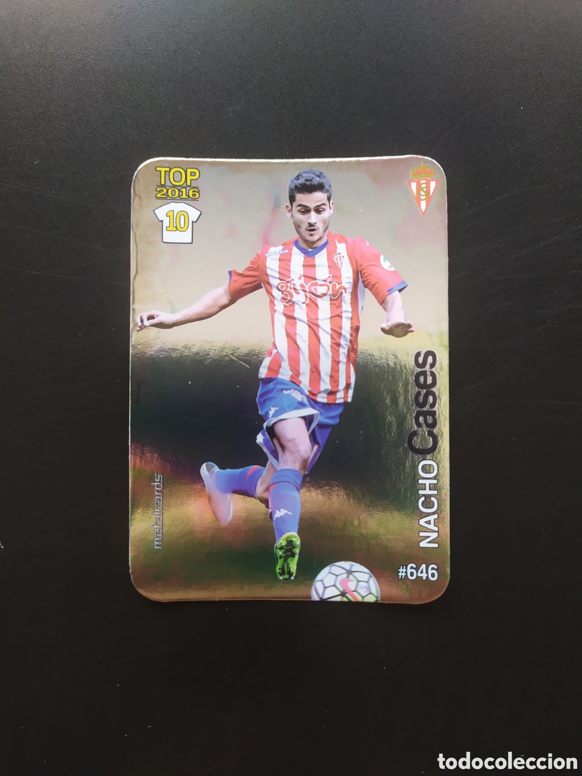Cromos de Futebol: Mundicromo fichas Liga 2015 2016 15 16 Nacho Cases brillo liso n&deg; 646 Sporting Gij&oacute;n