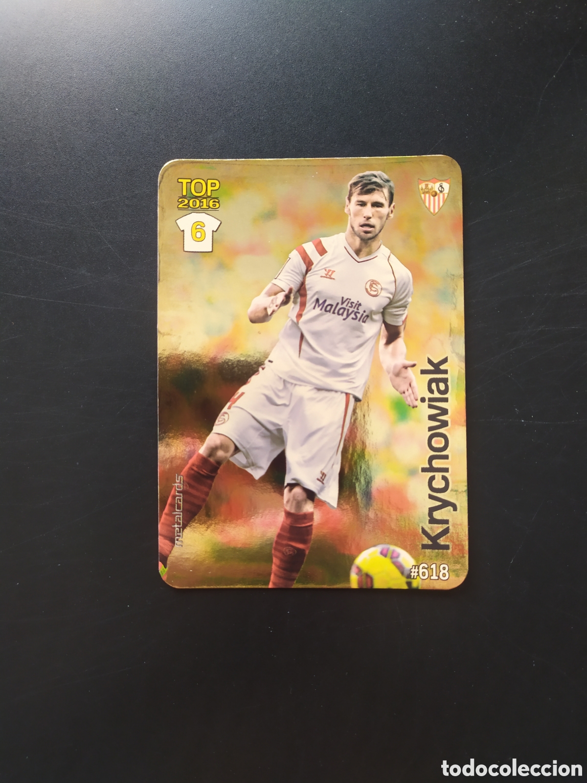 Cromos de Futebol: Mundicromo fichas Liga 2015 2016 15 16 Krychowiak brillo dorado n&deg; 618 Sevilla